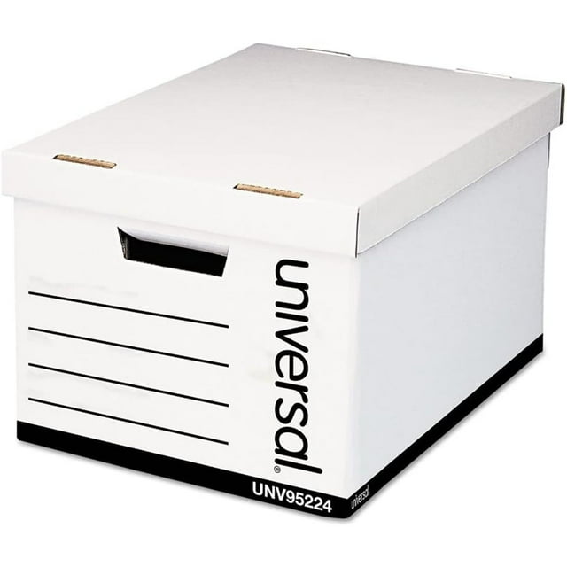 DCYP 95224 Heavy-Duty Fast Assembly Lift-Off Lid Storage Box, Letter/Legal, White (Case of 12)
