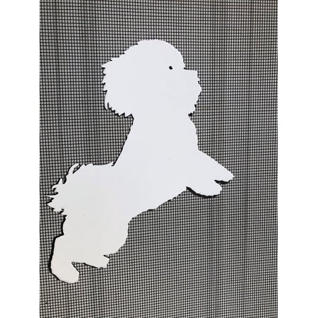 DCentral Bichon Dog Flexible Screen Magnet: Double-Sided Décor; For NON-RETRACTABLE Screens, Multipurpose, Helps to Stop Walking into screens, Covers small tears in Screens, . Size 4.3" x 6.3"
