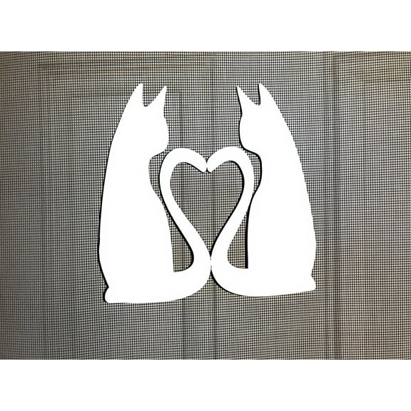 DCentral Cats and Love Flexible Screen Magnet Dcor; For NON-RETRACTABLE Screens, Multipurpose, Double-Sided , Helps to Stop Walking into screens, Covers small tears in Screens, Size 6 X 6
