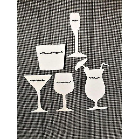 DCentral Cocktails Anyone? Flexible Screen Magnets;Double-Sided. Bright White-Easier to See Day & Night. Decorative. Helps to Stop Walking into Screens, Covers Tears in Screens. Avg Sizes W 2.5 x 3.5"