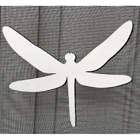 DCentral Dragonfly Flexible Screen Magnet Dcor; Double-Sided. Bright White-Easier to See Day & Night. Decorative. Helps to Stop Walking into Screens, Covers Small Tears in Screens Size W 6" x L 5"