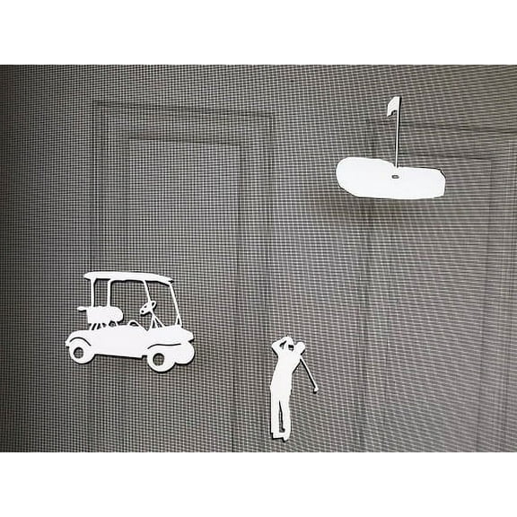 DCentral Golf Scene Flexible Screen Magnets; Double-Sided. Bright White-Easier to See Day & Night. Decorative. Helps to Stop Walking into Screens, Covers Small Tears in Size Varies Between 3" and 4""