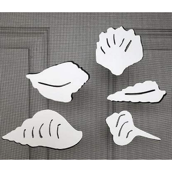 DCentral Seashells Flexible Screen Magnets:Double-Sided. Bright White-Easier to See Day & Night. Decorative. Helps to Stop Walking into Screens, Covers Small tears in Screens Avg Size L 4.5" x W 2.5"