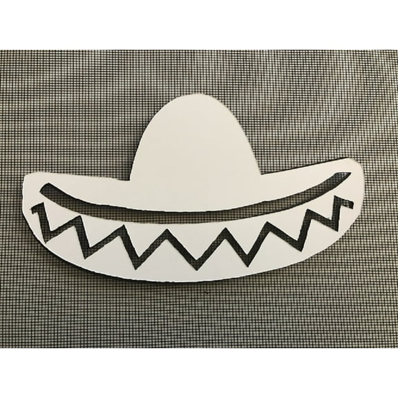 DCentral Sombrero Flexible Screen Magnet Décor; Double-Sided, for Non-Retractable Screens, Helps to Stop Walking into Screens, Covers Small tears in Screens, Sizes W 7.7" x 4.3"