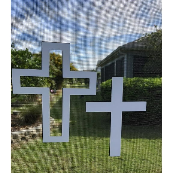 DCentral TRANSPARENT CROSS Flexible Screen Magnet: Double-Sided; For NON-RETRACTABLE Screens, Multipurpose, Helps to Stop Walking into screens, Covers small tears in Screens, . Size 4.7" W x 6.8 H"