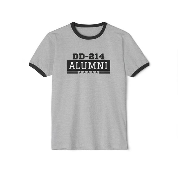DD-214 Alumni Veteran Ringer T-Shirt Show Your Service Pride