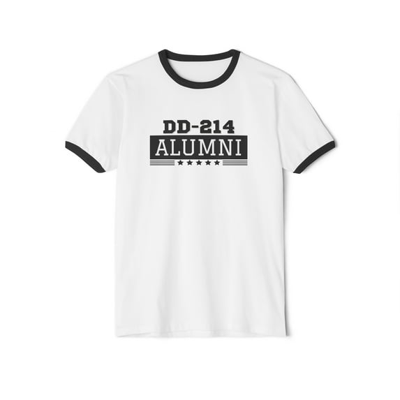 DD-214 Alumni Veteran Ringer T-Shirt Show Your Service Pride