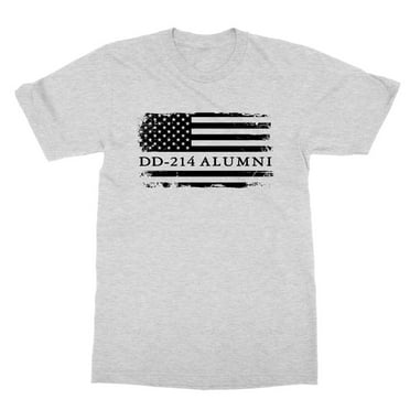 DD-214 Alumni Vintage American Flag Veterans Day Gift Unisex T-Shirt (Ash, Small)