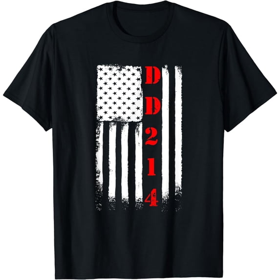 DD 214 American Flag - Veteran Gift For American Soldier T-Shirt