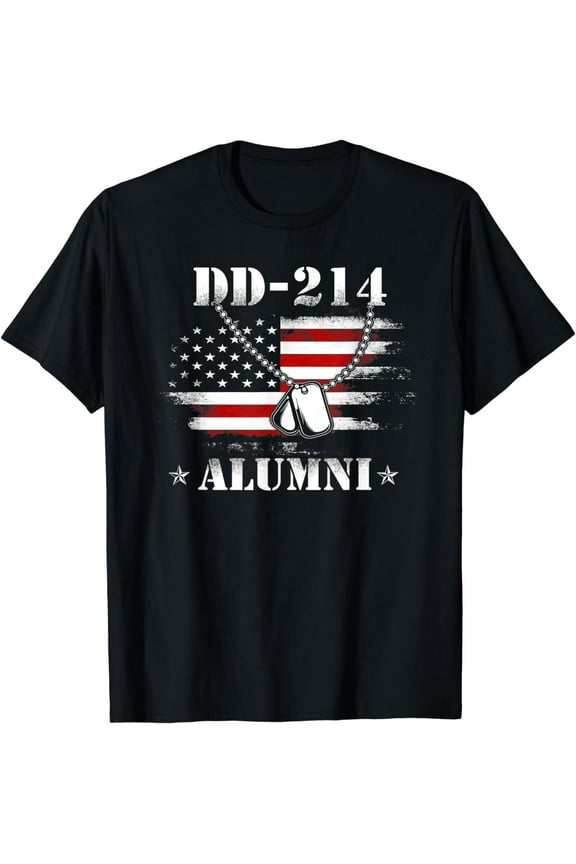 DD-214 Army Alumni Vintage American Flag Shirt Veteran T-Shirt