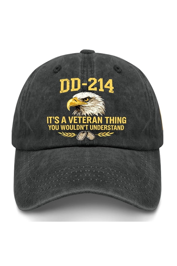 DD-214 Inspired Printed Baseball Cap, Patriotic Military Style Dad Hat, Lightweight Cotton Adjustable Cap for Everyday Wear and Gifts