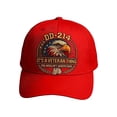 thumbnail image 1 of DD-214 Military Baseball Cap, Veteran Pride Adjustable Patrol Cap, Olive Green with Eagle Printed Pattern, Patriotic Veteran Day Gifts for Retired Soldiers (Red), 1 of 5
