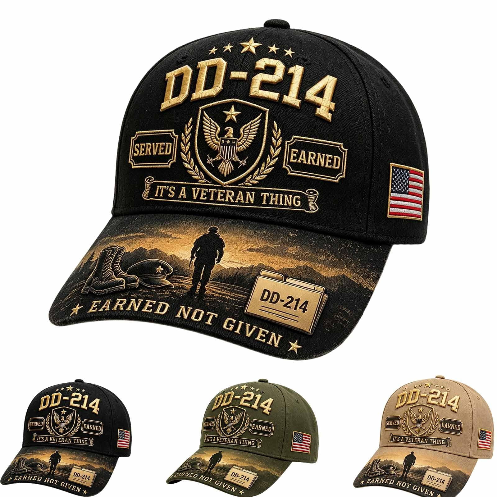 DD-214 Served Earned Commemorative Cap, DD-214 Patriotic Adjustable ...