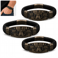 thumbnail image 1 of DD-214 Veteran Bracelet for Men, Engraved Zinc Alloy Plate with Braided Paracord Style Wristband, Patriotic Keepsake Gift, 1 of 8