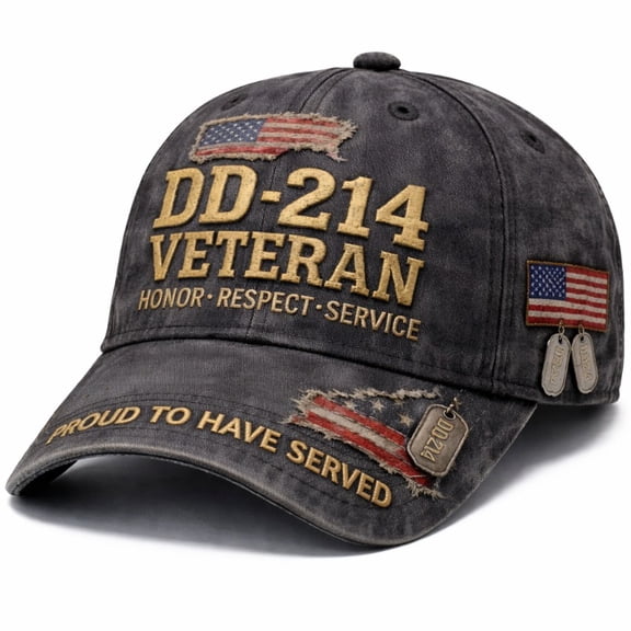 DD-214 Veteran Cap: A Highly Collectible Cherished Service Piece with Authentic Military-Themed Design