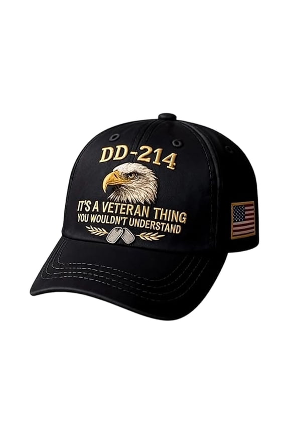 DD-214 Veteran Hats for Men, Eagle Printed Pattern, It's a Veteran Thing Design, Veteran Day Gifts for Retired Soldiers, Adjustable Fit, Army Hats for Men Military Service Pride Gift