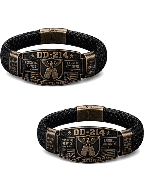 DD-214 Veteran Honor Bracelet Handmade by Veteran | Military Veteran Tribute Bracelet, Memorial Bracelet Military, Service and Sacrifice Memorial Wristband