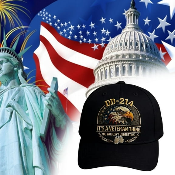 DD 214 Veterans' Matter Hat, Military Service Baseball Cap for Men, Patriotic Veteran Day Gifts for Retired Soldiers, Adjustable Baseball Cap