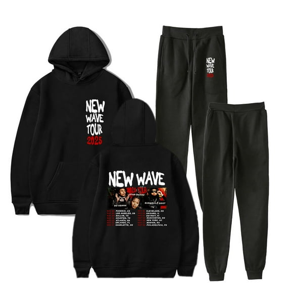 DD Osama New Wave Tour 2025 Men/Women Fall Suit Hoodies Sportswear Hooded Ankle Banded Pant Two Piece Set