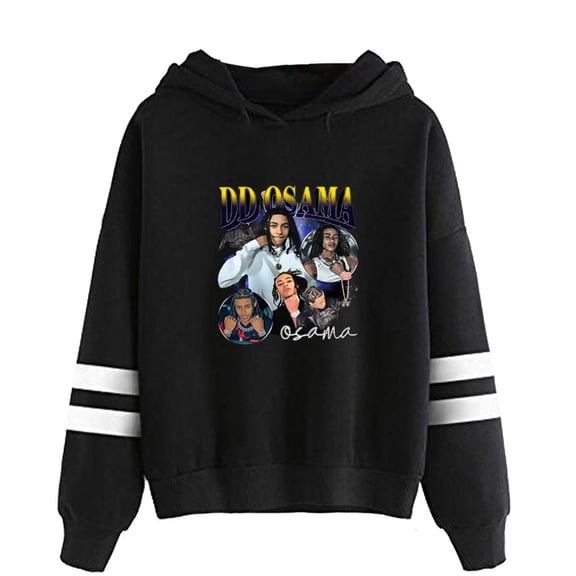 DD Osama Pullover Sweatshirt Printed Design Striped Long Sleeve Hoodie