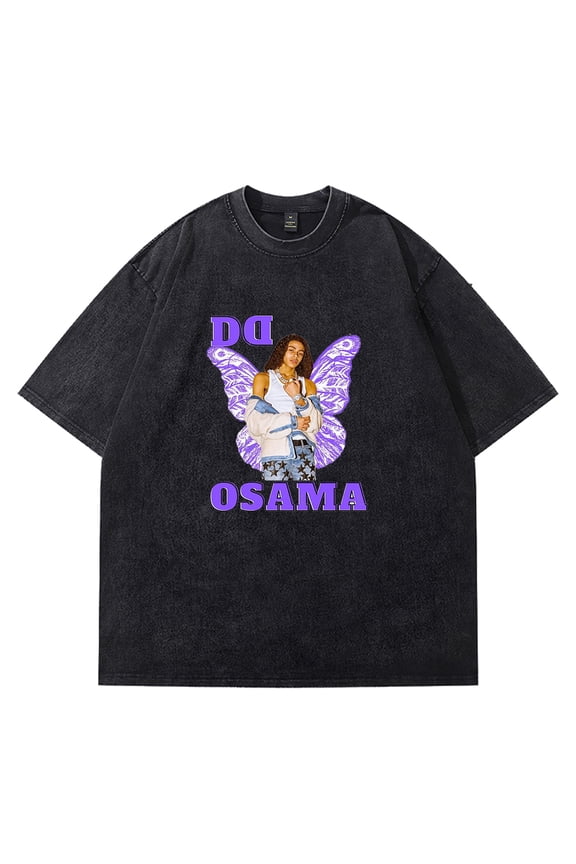 DD Osama Vintage Wash Tee Here 2 Stay Album Merch T-Shirts Women Men Fashion HipHop Short Sleeve Top