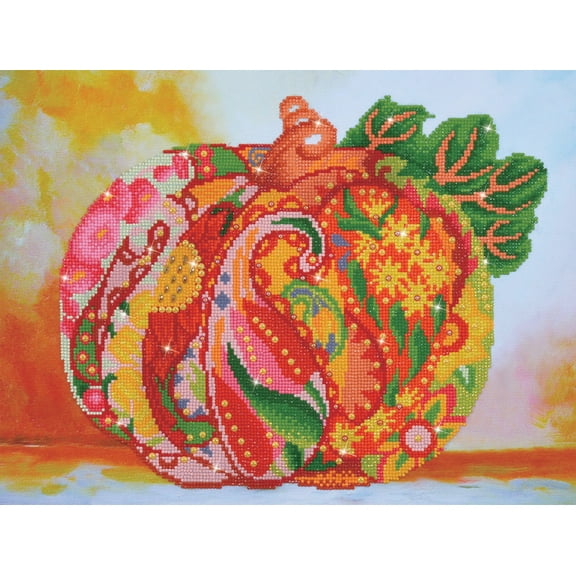 Diamond Dotz Autumn Pumpkin Rose Sparkle Diamond Painting Kits for Adults - Diamond Art Kits a Relaxing Creative Craft Kit with Dotz Gems 20.47x15.35