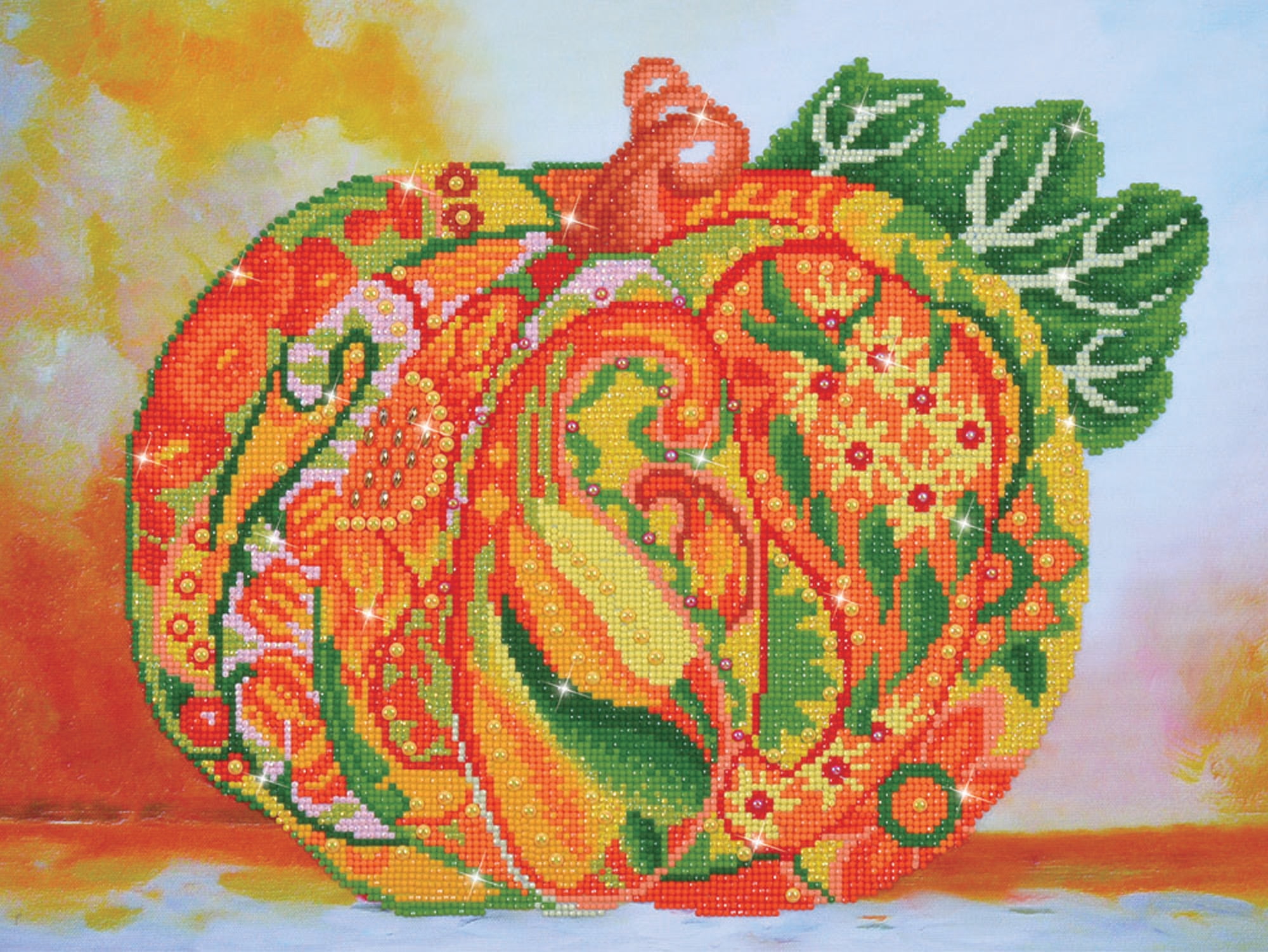 Diamond Dotz Autumn Pumpkin Amber Sparkle Diamond Painting Kits for Adults - Diamond Art Kits a Relaxing Creative Craft Kit with Dotz Gems