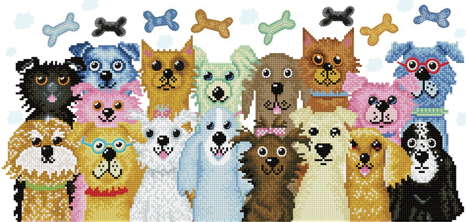 Diamond Dotz Dogs Dinner Diamond Painting Kits for Adults - Dogs Diamond Art Kits a Relaxing Creative Craft Kit with Dotz Gems 26.4x12.6