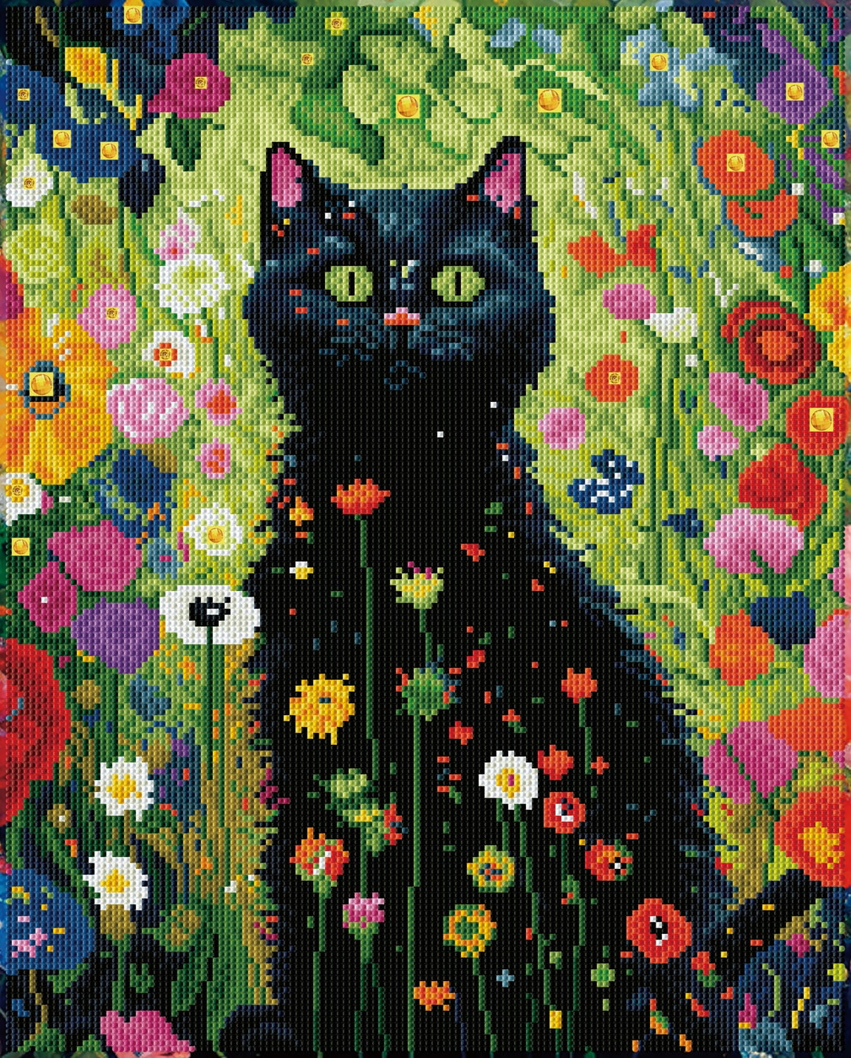 Diamond Dotz Garden Cat Diamond Painting Kits for Adults - Abstract Diamond Art Kits a Relaxing Creative Craft Kit with Dotz Gems 19.9x15.9