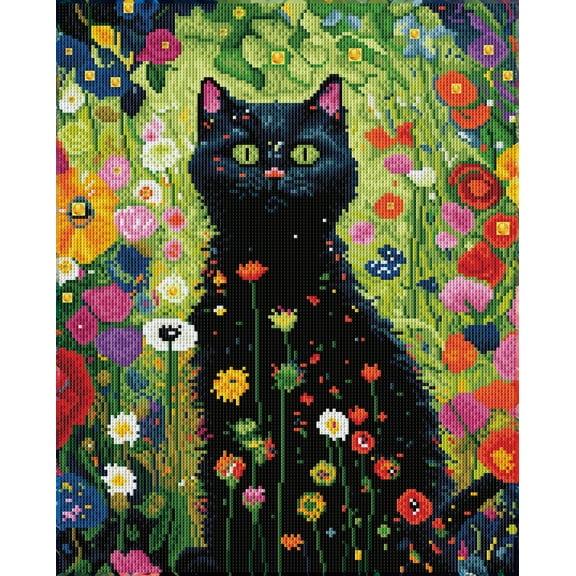 Diamond Dotz Garden Cat Diamond Painting Kits for Adults - Abstract Diamond Art Kits a Relaxing Creative Craft Kit with Dotz Gems 19.9x15.9