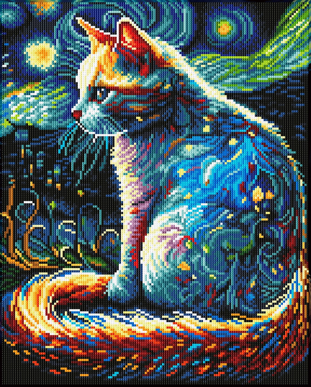 Diamond Dotz Starry Night Cat Diamond Painting Kits for Adults - Diamond Art Kits a Relaxing Creative Craft Kit with Dotz Gems