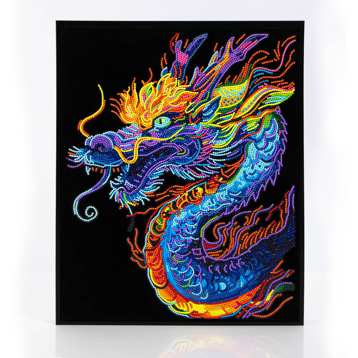 Diamond Dotz Neon Flock Dragon Diamond Painting Kits for Adults - Colorful Diamond Art Kits a Relaxing Creative Craft Kit with Dotz Gems 18x14
