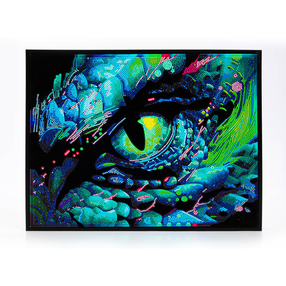 Diamond Dotz Neon Flock Dragon Eye Diamond Painting Kits for Adults - Colorful Diamond Art Kits a Relaxing Creative Craft Kit with Dotz Gems 14x18
