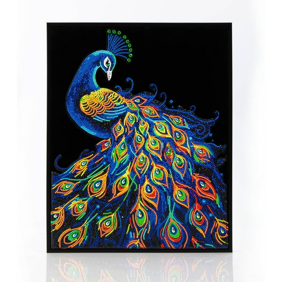 Diamond Dotz Neon Flock Peacock Diamond Painting Kits for Adults - Colorful Diamond Art Kits a Relaxing Creative Craft Kit with Dotz Gems 18x14