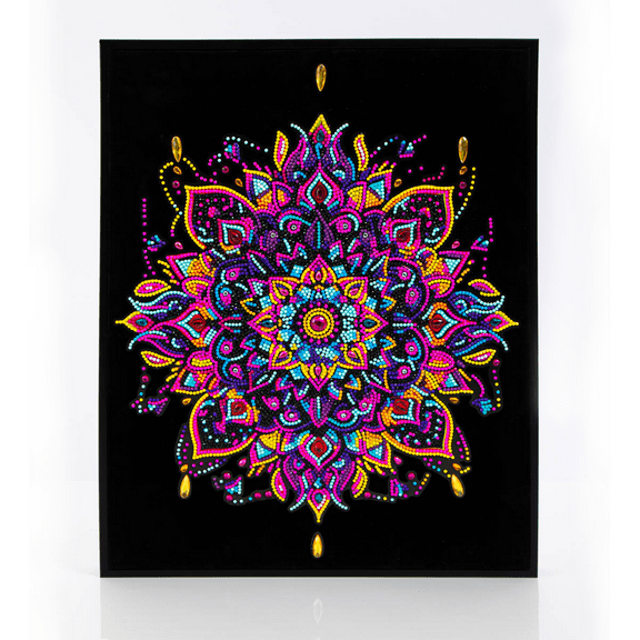 Diamond Dotz Neon Flock Mandala Diamond Painting Kits for Adults - Colorful Diamond Art Kits a Relaxing Creative Craft Kit with Dotz Gems 18x14