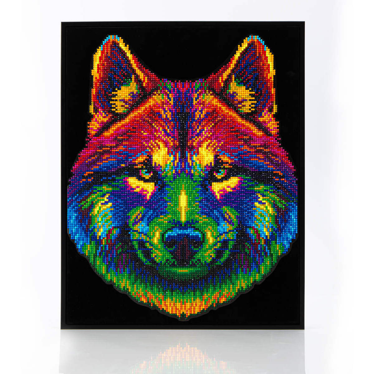 Diamond Dotz Neon Flock Wolf Diamond Painting Kits for Adults - Colorful Diamond Art Kits a Relaxing Creative Craft Kit with Dotz Gems 18x14