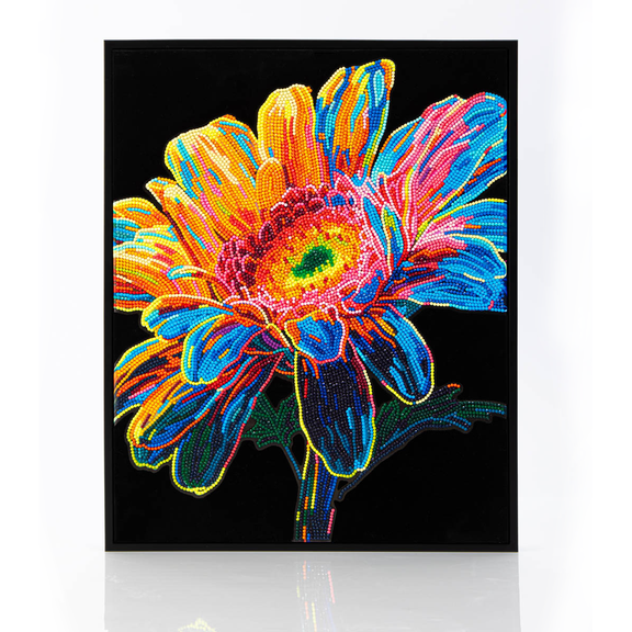 Diamond Dotz Neon Flock Gerbera Diamond Painting Kits for Adults - Colorful Diamond Art Kits a Relaxing Creative Craft Kit with Dotz Gems 18x14