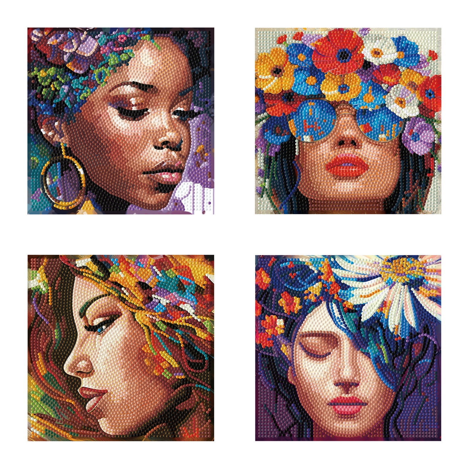 Diamond Dotz Mini Four Beauties Diamond Painting Kits for Adults - Fashion Diamond Art Kits a Relaxing Creative Craft Kit with Dotz Gems 5x5