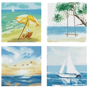 Diamond Dotz Mini Summer Days Diamond Painting Kits for Adults - Summer Diamond Art Kits a Relaxing Creative Craft Kit with Dotz Gems 5x5