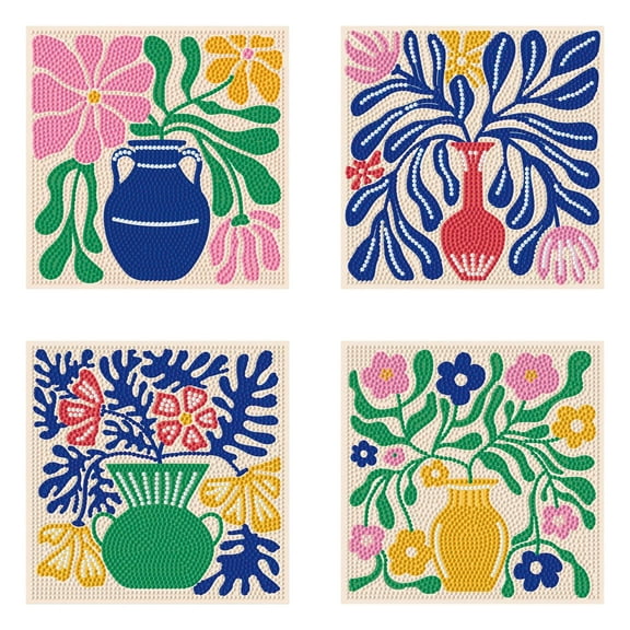 Diamond Dotz Mini Deco Vases Diamond Painting Kits for Adults - Floral Diamond Art Kits a Relaxing Creative Craft Kit with Dotz Gems 5x5