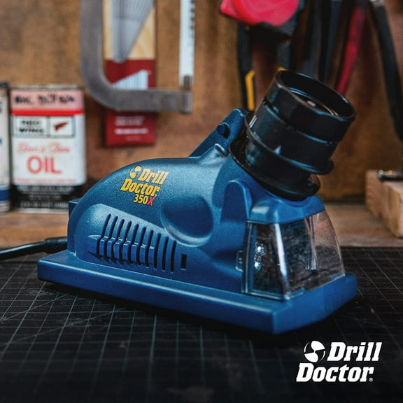 DD350X Drill Bit Sharpener - 3/32" to 1/2" - Electric Sharpener - High Speed & Portable - for Steel, Masonry, Carbide & Tin-Coated Bits