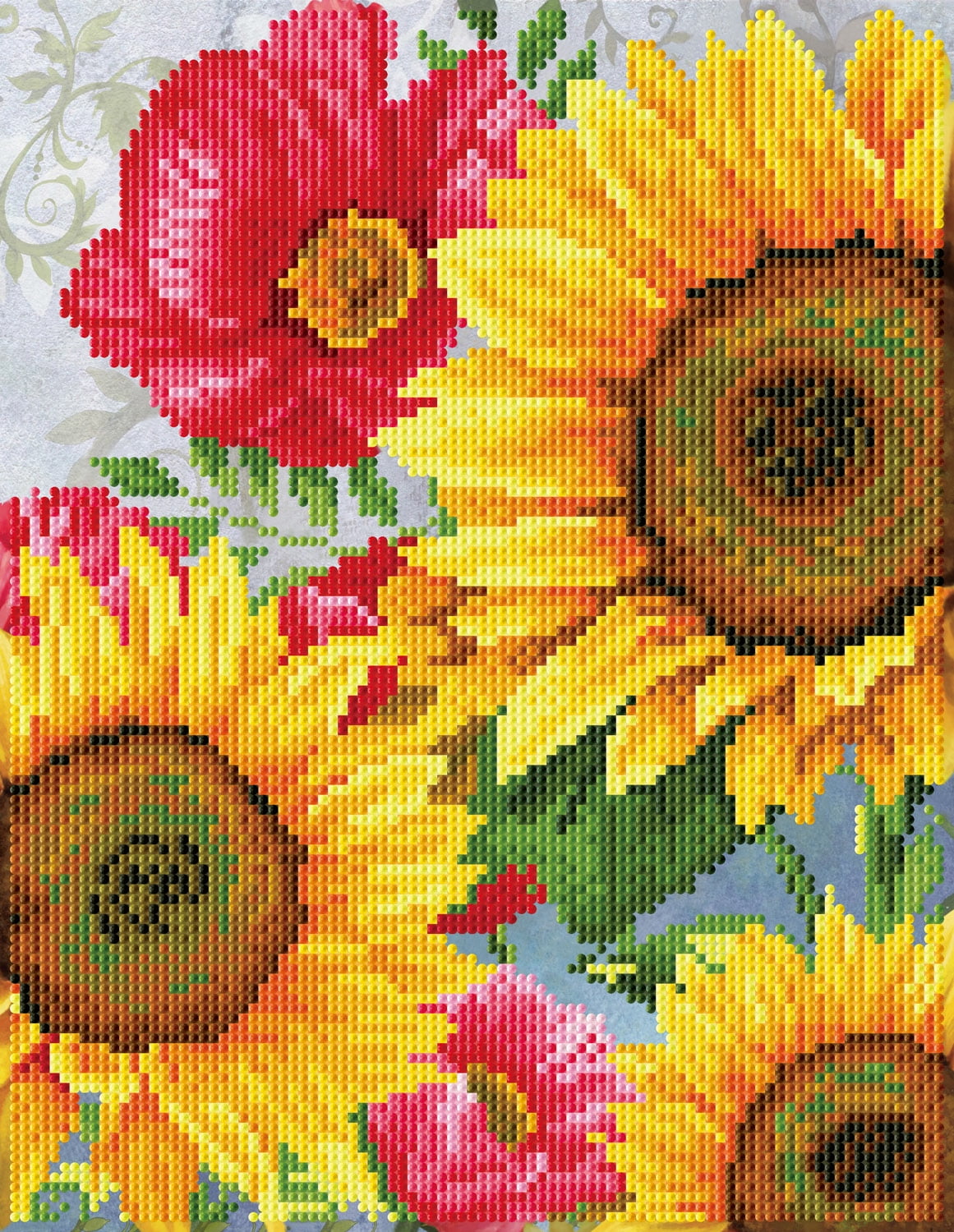Diamond Dotz Poppies & Sunflowers Diamond Painting Kits for Adults - Floral Diamond Art Kits a Relaxing Creative Craft Kit with Dotz Gems 13.6x10.5