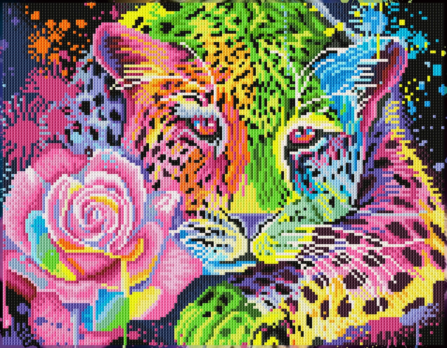 Diamond Dotz Neon Rainbow Leopard Diamond Painting Kits for Adults - Diamond Art Kits a Relaxing Creative Craft Kit with Dotz Gems