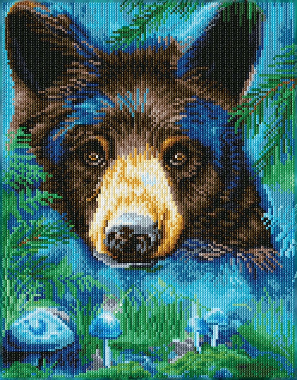 Diamond Dotz Moonlight Magic Black Bear Diamond Painting Kits for Adults - Animals Diamond Art Kits a Relaxing Creative Craft Kit with Dotz Gems 17.6x13.7
