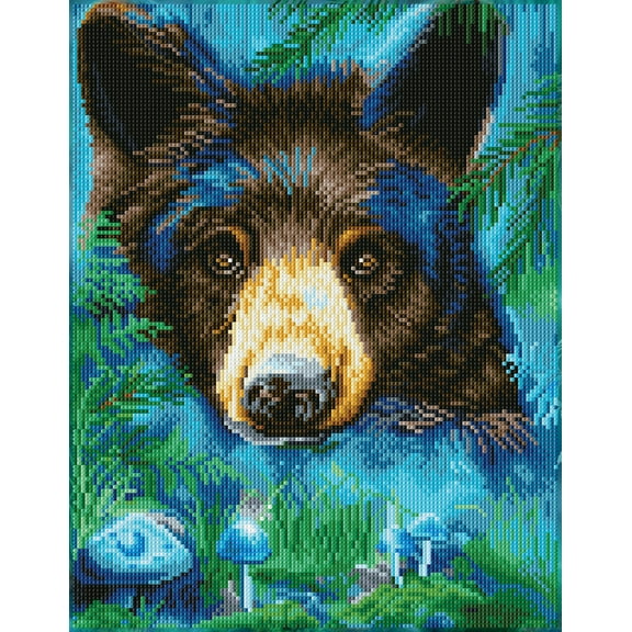 Diamond Dotz Moonlight Magic Black Bear Diamond Painting Kits for Adults - Animals Diamond Art Kits a Relaxing Creative Craft Kit with Dotz Gems 17.6x13.7