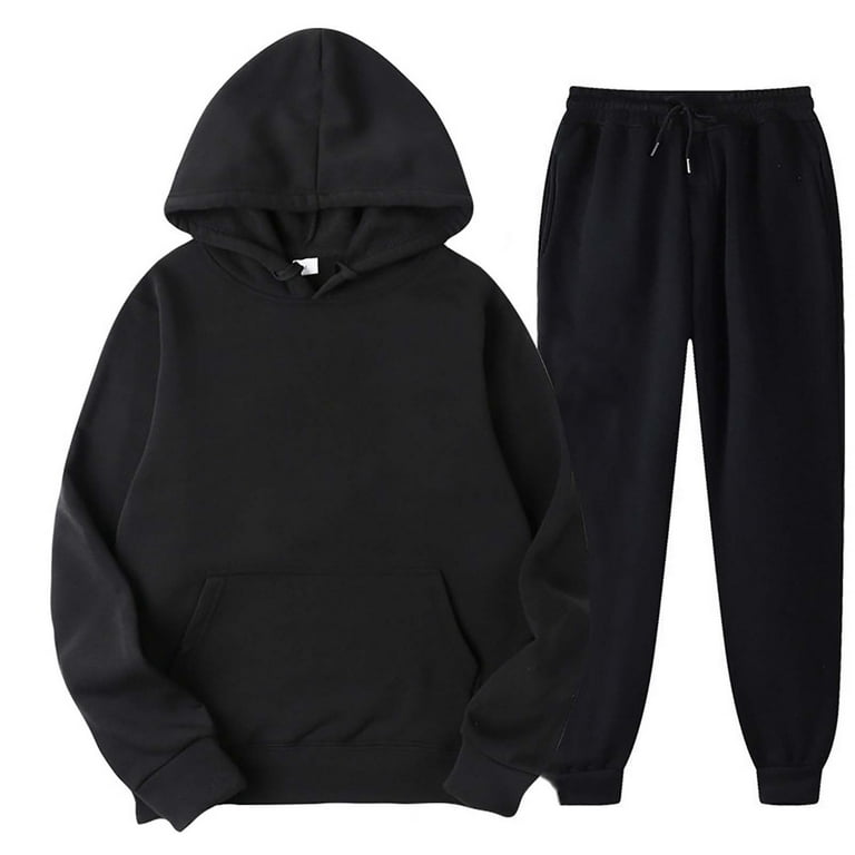 DDAPJ pyju 2 Piece Tracksuit Set for Men and Women Relaxed Fit Jogging Sweatsuit Long Sleeve Pocket Hoodie Contrast Pants Matching Lounge Sets Running Sports Suits Walmart