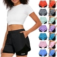 thumbnail image 1 of DDAPJ pyju 2 in 1 Women's Athletic Shorts Elastic High Waisted Pickleball Workout Running Shorts with Liner & Pockets Gray M, 1 of 8