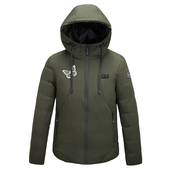 DDAPJ pyju 2023 Clearance Heated Jacket for Men Women,USB Electric 4 Heating Heated Jacket with Pockets for Riding Skiing Fishing Hiking,No Battery Pack