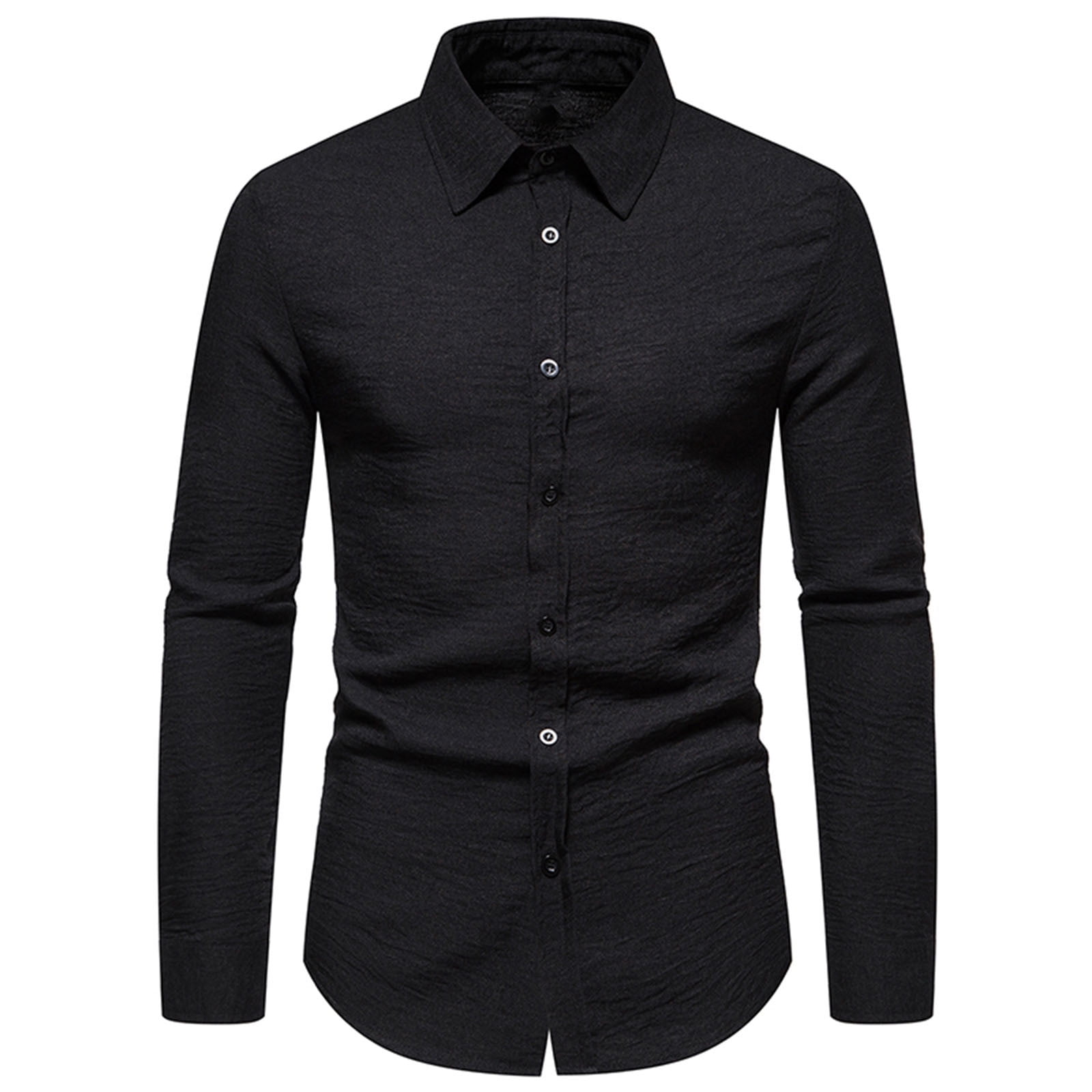 REXIUD Men's Wrinkle-Free Dress Shirt | Long Sleeve, Convertible Cuffs, Regular Fit