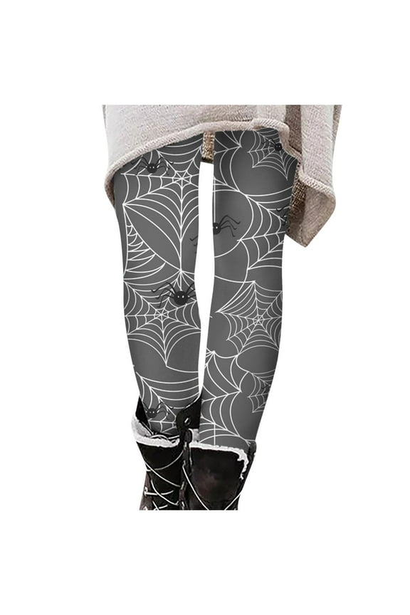 2024 Clearance Women Halloween Print Leggings,High Waist Ankle Elastic Tights Pumpkin Ghost Skull Graphic Workout Leggings Yoga Tights